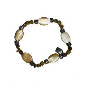 Chaps Faux Tiger’s Eye Beaded Bracelet | Stretch Bracelet | Boho